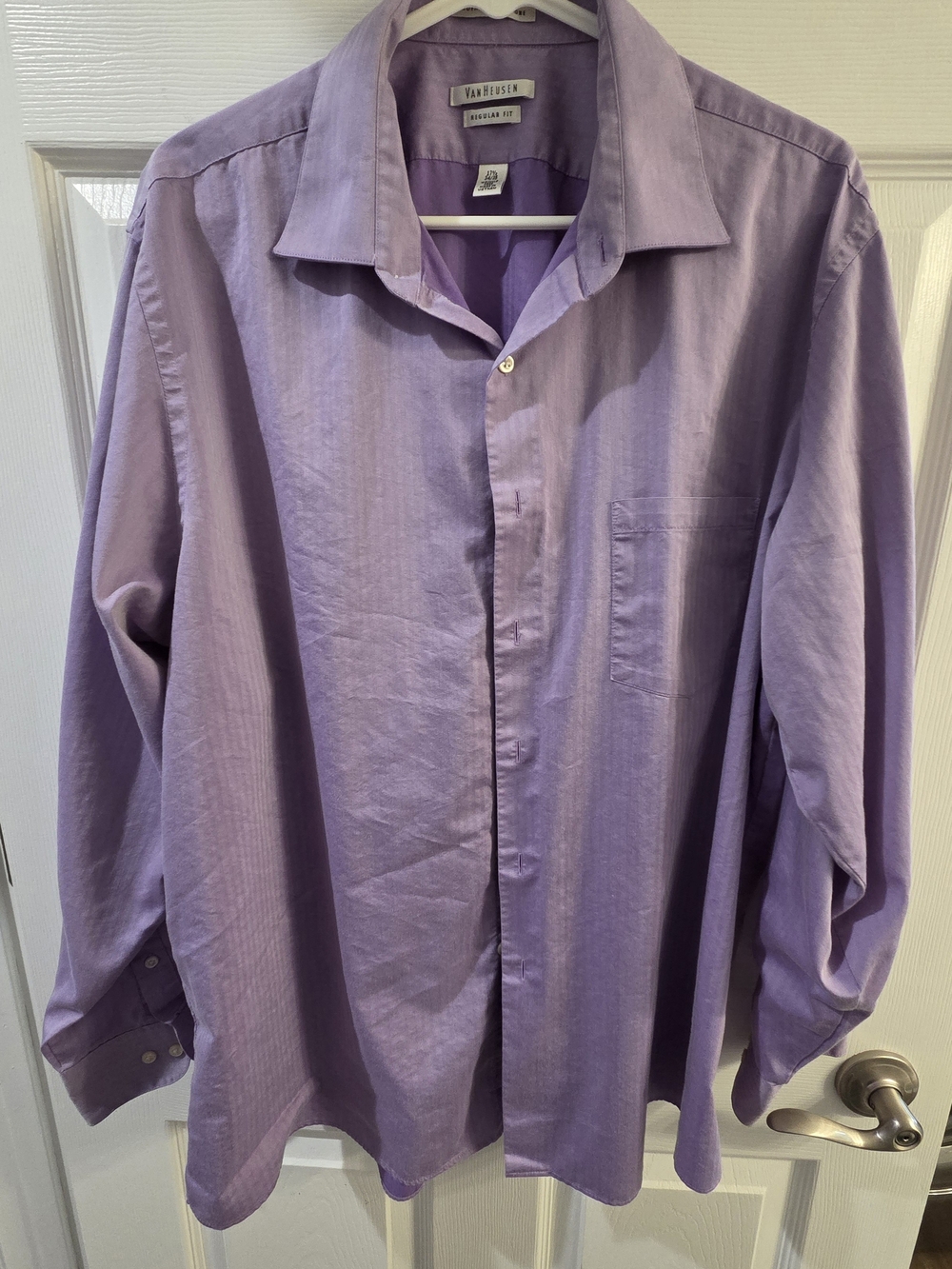 Van Heusen Lavender Button-Front Dress Shirt